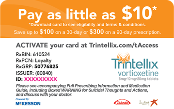 TRINTELLIX (vortioxetine) Savings Card
