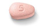 5mg pink TRINTELLIX (vortioxetine) tablet, debossed with "5" on one side